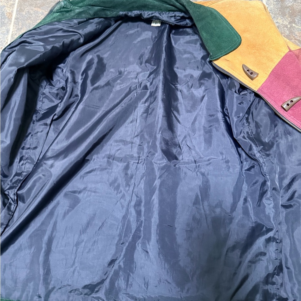 Ganni Colorblock Jacket in Green, Purple, and Tan - Picture 6 of 10